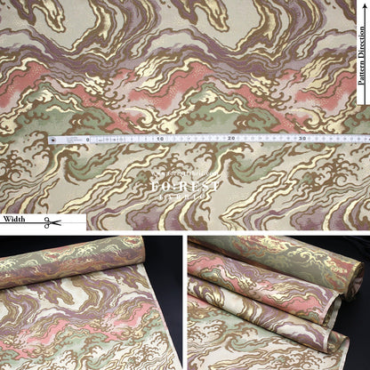 Gold Brocade - Marble fabric Gold - FO:REST Fabric 布恩堂Liberty fabrictana lawnjapanese fabricykk zipper