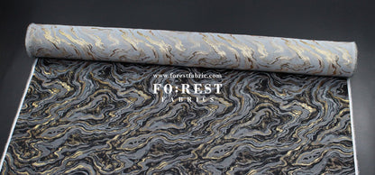 Gold Brocade - Marble II fabric BlackGray - FO:REST Fabric 布恩堂Liberty fabrictana lawnjapanese fabricykk zipper