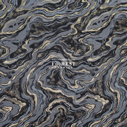 Gold Brocade - Marble II fabric BlackGray - FO:REST Fabric 布恩堂Liberty fabrictana lawnjapanese fabricykk zipper