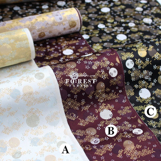 Gold Brocade - Moon fabric - FO:REST Fabric 布恩堂Liberty fabrictana lawnjapanese fabricykk zipper