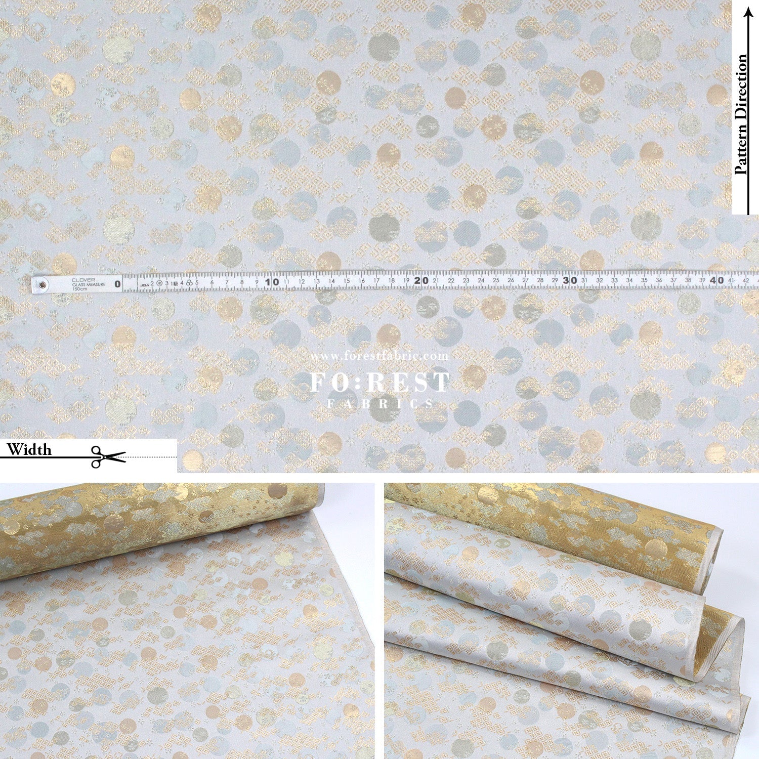 Gold Brocade - Moon fabric - FO:REST Fabric 布恩堂Liberty fabrictana lawnjapanese fabricykk zipper