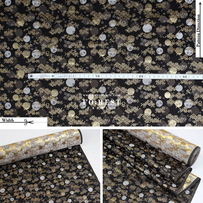 Gold Brocade - Moon fabric - FO:REST Fabric 布恩堂Liberty fabrictana lawnjapanese fabricykk zipper