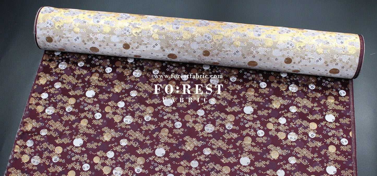 Gold Brocade - Moon fabric - FO:REST Fabric 布恩堂Liberty fabrictana lawnjapanese fabricykk zipper