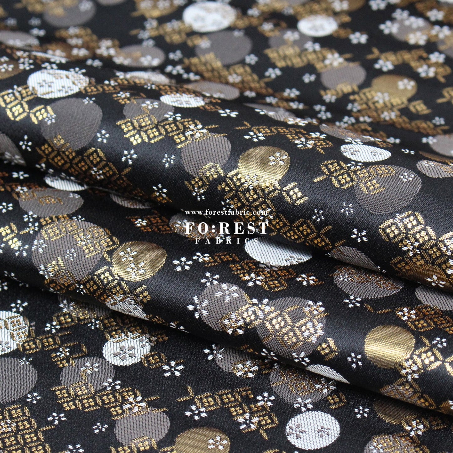 Gold Brocade - Moon fabric - FO:REST Fabric 布恩堂Liberty fabrictana lawnjapanese fabricykk zipper