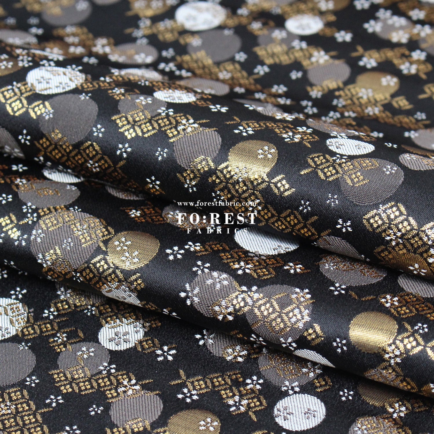 Gold Brocade - Moon fabric - FO:REST Fabric 布恩堂Liberty fabrictana lawnjapanese fabricykk zipper
