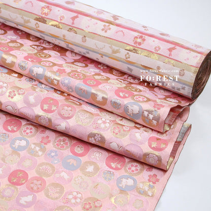 Gold Brocade - Moon Rabbit 月兔 fabric - FO:REST Fabric 布恩堂Liberty fabrictana lawnjapanese fabricykk zipper