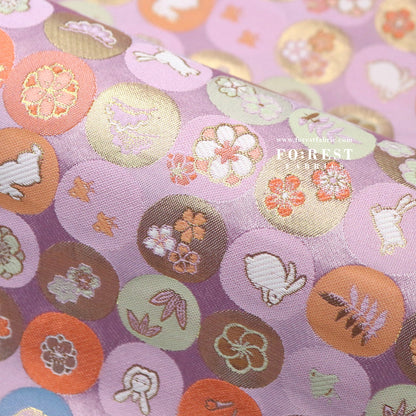 Gold Brocade - Moon Rabbit 月兔 fabric - FO:REST Fabric 布恩堂Liberty fabrictana lawnjapanese fabricykk zipper