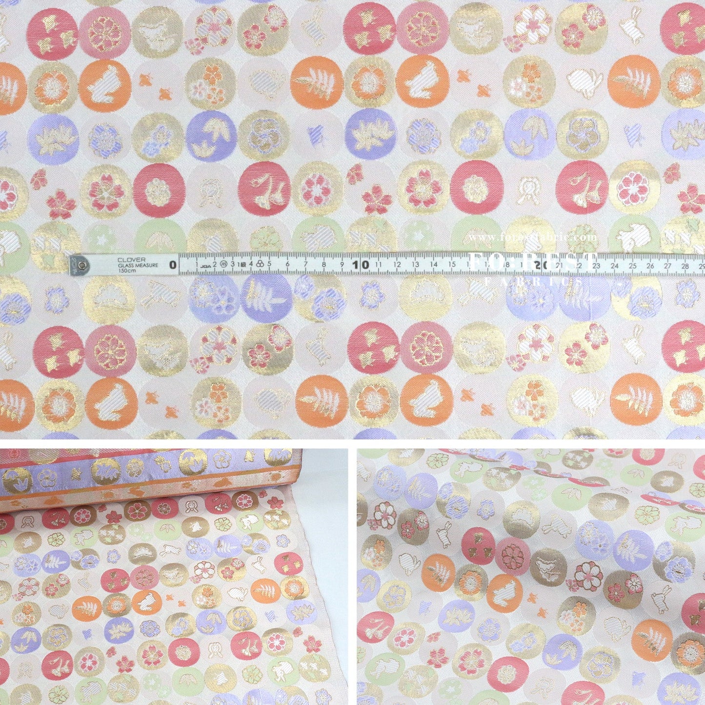 Gold Brocade - Moon Rabbit 月兔 fabric - FO:REST Fabric 布恩堂Liberty fabrictana lawnjapanese fabricykk zipper