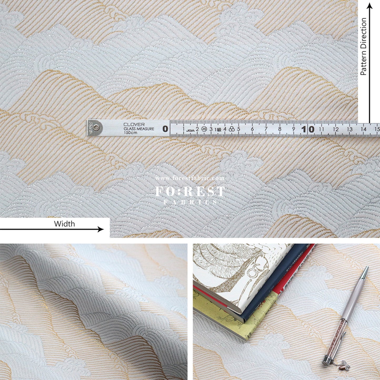 Gold Brocade - Mountain fabric - FO:REST Fabric 布恩堂Liberty fabrictana lawnjapanese fabricykk zipper