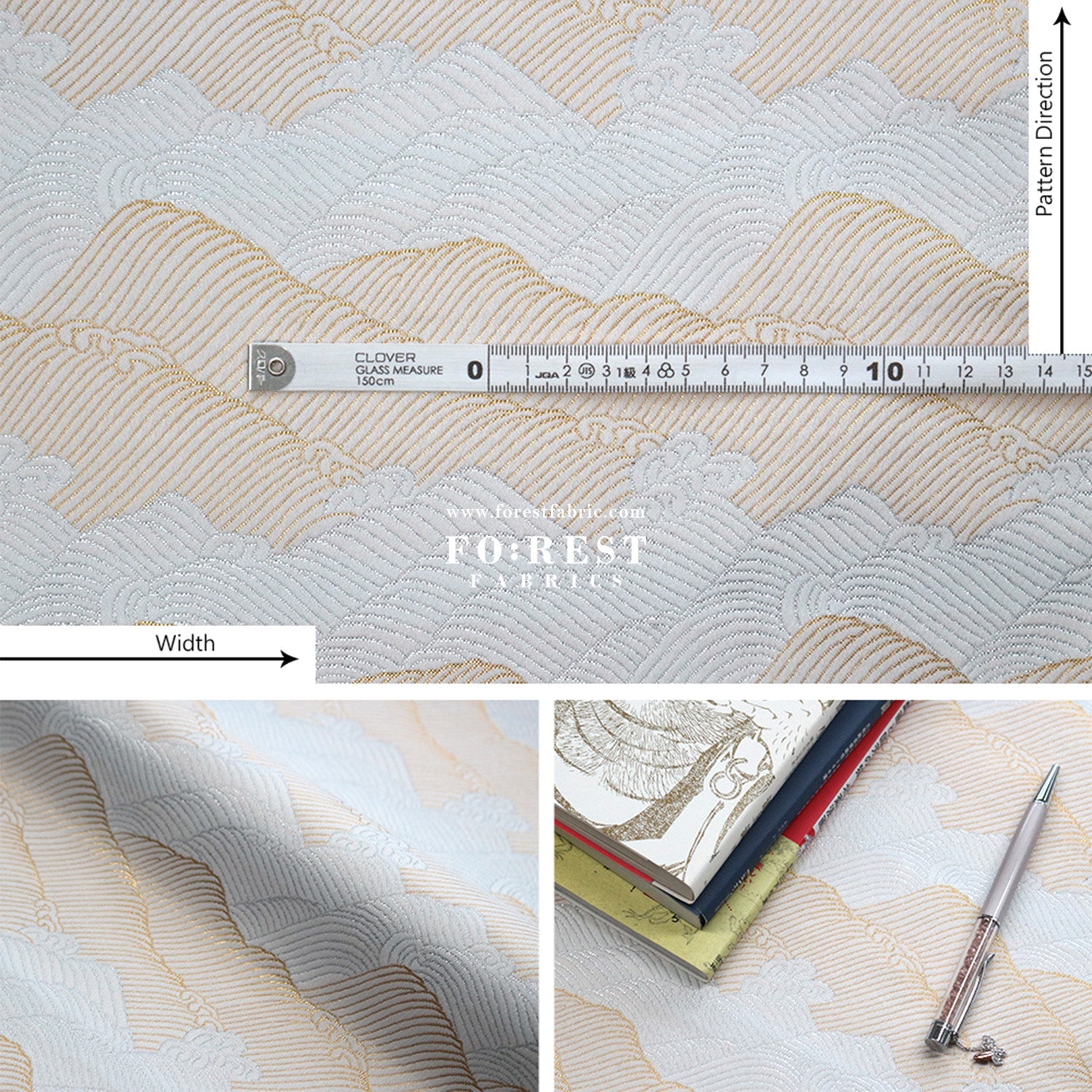 Gold Brocade - Mountain fabric - FO:REST Fabric 布恩堂Liberty fabrictana lawnjapanese fabricykk zipper