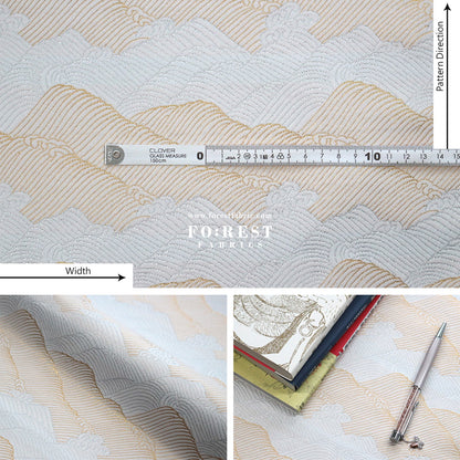 Gold Brocade - Mountain fabric - FO:REST Fabric 布恩堂Liberty fabrictana lawnjapanese fabricykk zipper