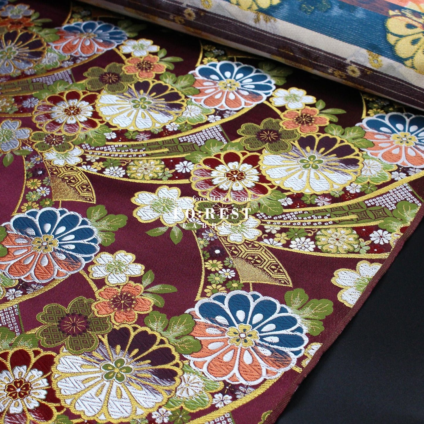 Gold Brocade - Noshi Ribbon Bundle flower fabric Red - FO:REST Fabric 布恩堂Liberty fabrictana lawnjapanese fabricykk zipper