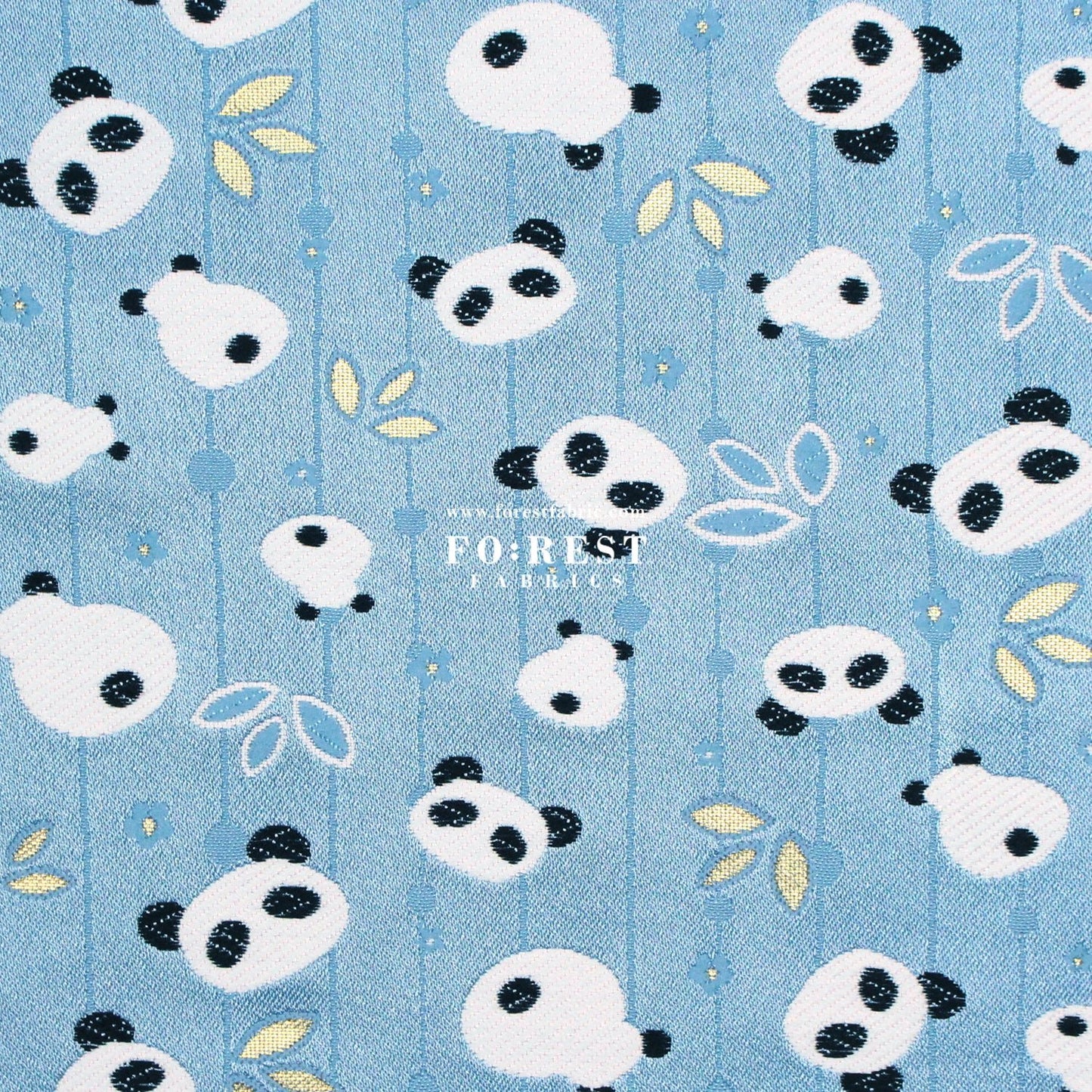 Gold Brocade - Panda fabric Blue - FO:REST Fabric 布恩堂Liberty fabrictana lawnjapanese fabricykk zipper