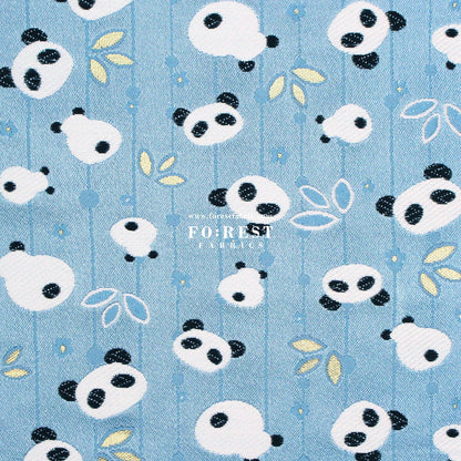 Gold Brocade - Panda fabric Blue - FO:REST Fabric 布恩堂Liberty fabrictana lawnjapanese fabricykk zipper