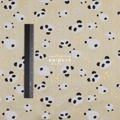 Gold Brocade - Panda fabric Light Gold - FO:REST Fabric 布恩堂Liberty fabrictana lawnjapanese fabricykk zipper