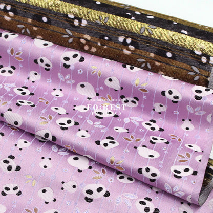 Gold Brocade - Panda fabric Purple - FO:REST Fabric 布恩堂Liberty fabrictana lawnjapanese fabricykk zipper