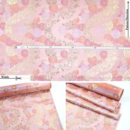 Gold Brocade - paper umbrellas fabric Pink Purple White - FO:REST Fabric 布恩堂Liberty fabrictana lawnjapanese fabricykk zipper