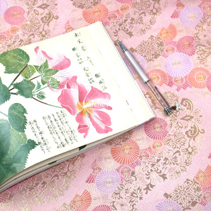 Gold Brocade - paper umbrellas fabric Pink Purple White - FO:REST Fabric 布恩堂Liberty fabrictana lawnjapanese fabricykk zipper