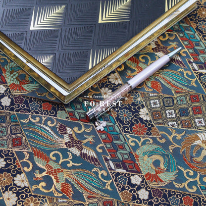 Gold Brocade - Phoenix fabric BlueGreen - FO:REST Fabric 布恩堂Liberty fabrictana lawnjapanese fabricykk zipper
