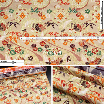 Gold Brocade - Phoenix fabric Gold - FO:REST Fabric 布恩堂Liberty fabrictana lawnjapanese fabricykk zipper