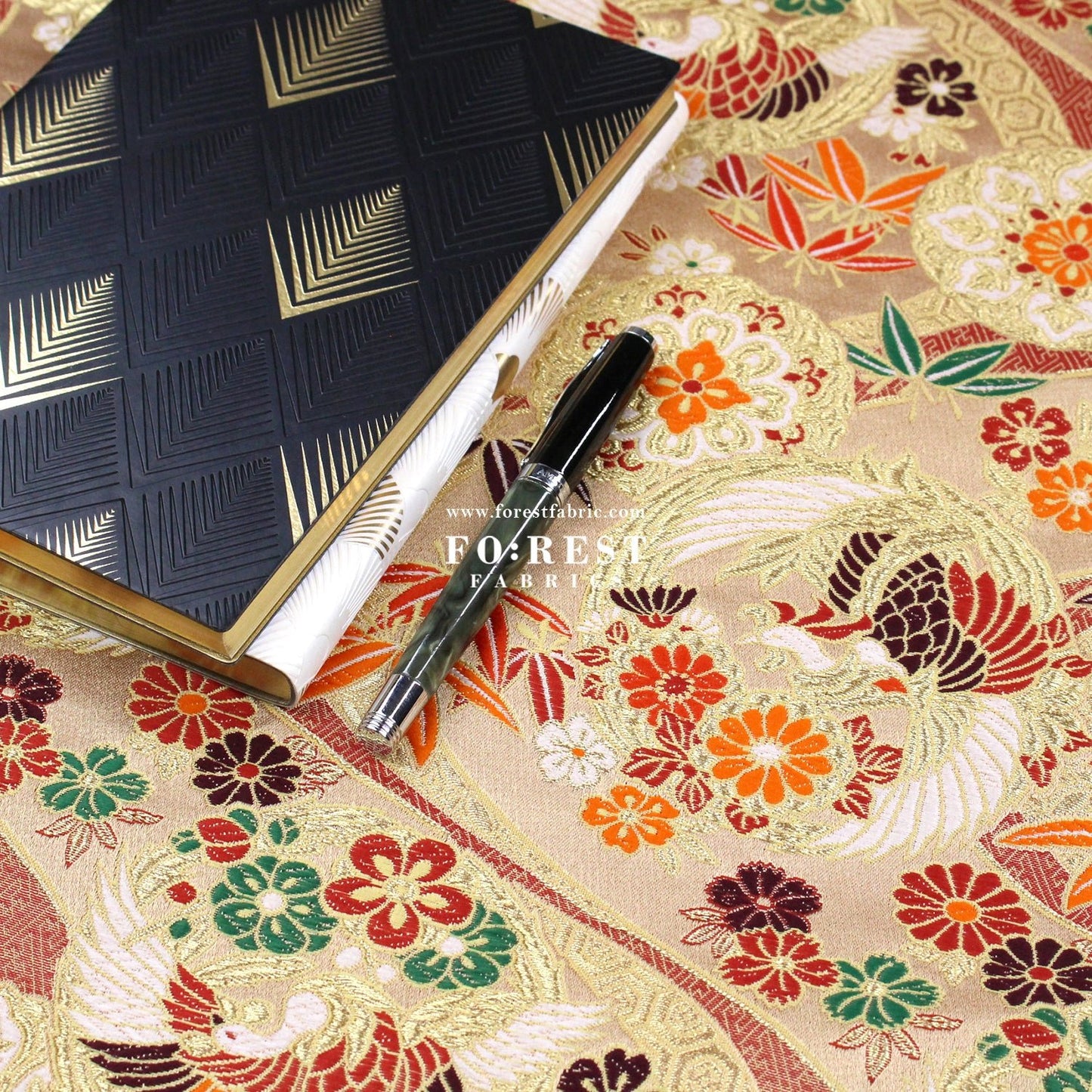 Gold Brocade - Phoenix fabric Gold - FO:REST Fabric 布恩堂Liberty fabrictana lawnjapanese fabricykk zipper