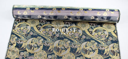 Gold Brocade - Phoenix鳳凰 fabric PURPLE - FO:REST Fabric 布恩堂Liberty fabrictana lawnjapanese fabricykk zipper