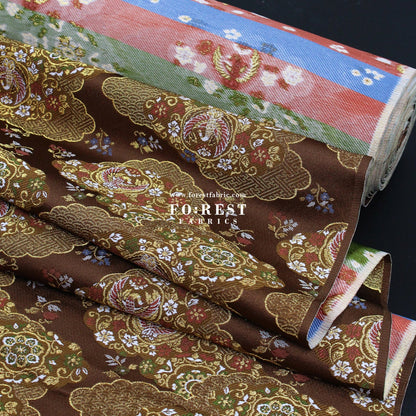 Gold Brocade - Phoenix fabric - FO:REST Fabric 布恩堂Liberty fabrictana lawnjapanese fabricykk zipper