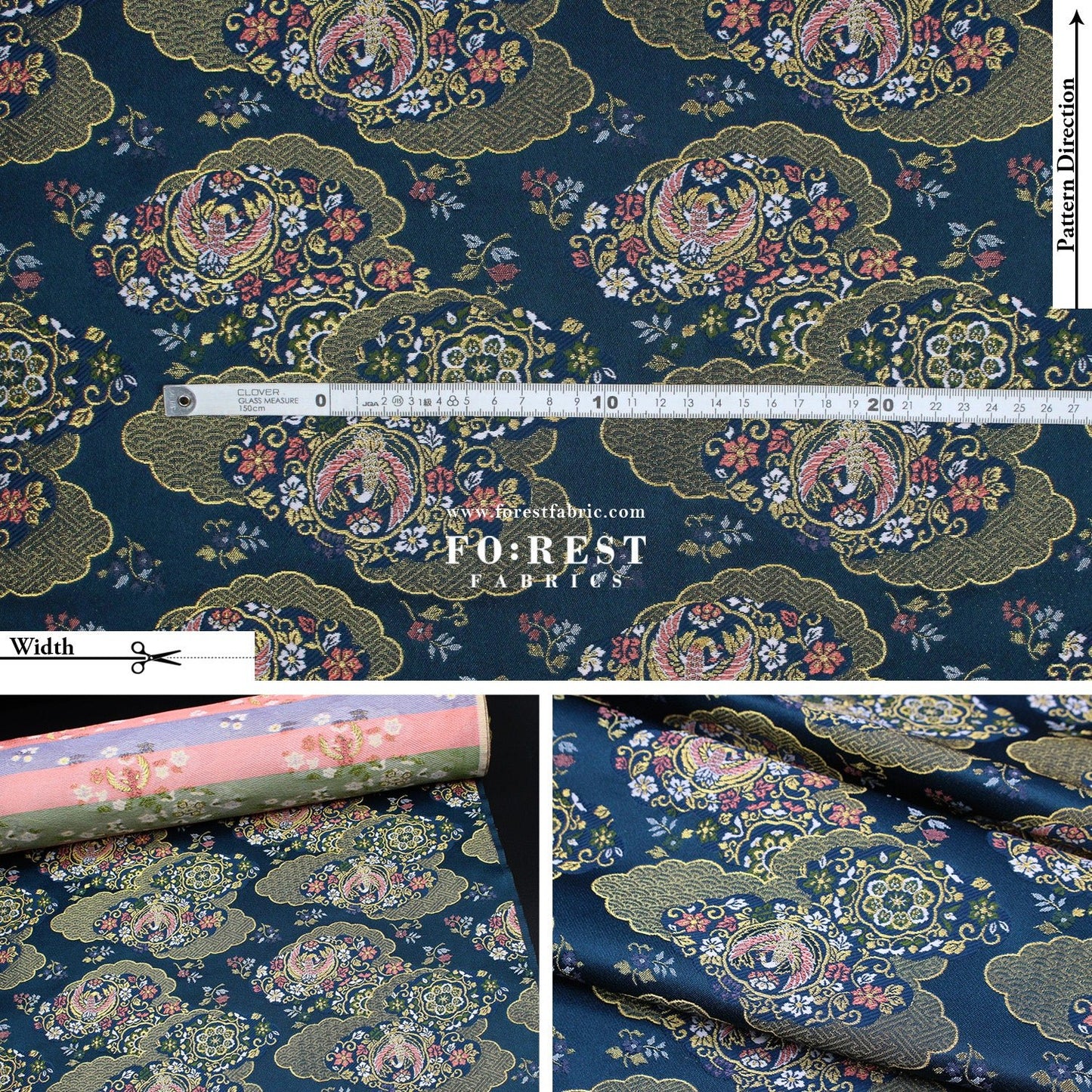 Gold Brocade - Phoenix fabric - FO:REST Fabric 布恩堂Liberty fabrictana lawnjapanese fabricykk zipper