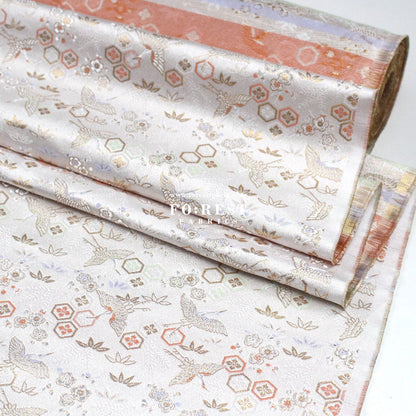 Gold Brocade - Pine Crane fabric - FO:REST Fabric 布恩堂Liberty fabrictana lawnjapanese fabricykk zipper