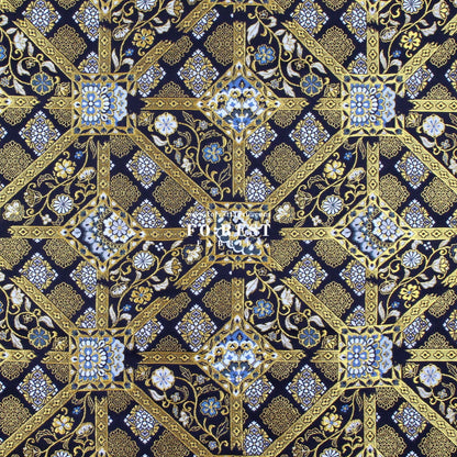 Gold Brocade - Pine fabric Black Gold - FO:REST Fabric 布恩堂Liberty fabrictana lawnjapanese fabricykk zipper