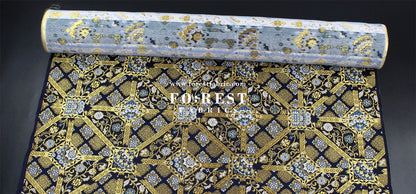 Gold Brocade - Pine fabric Black Gold - FO:REST Fabric 布恩堂Liberty fabrictana lawnjapanese fabricykk zipper