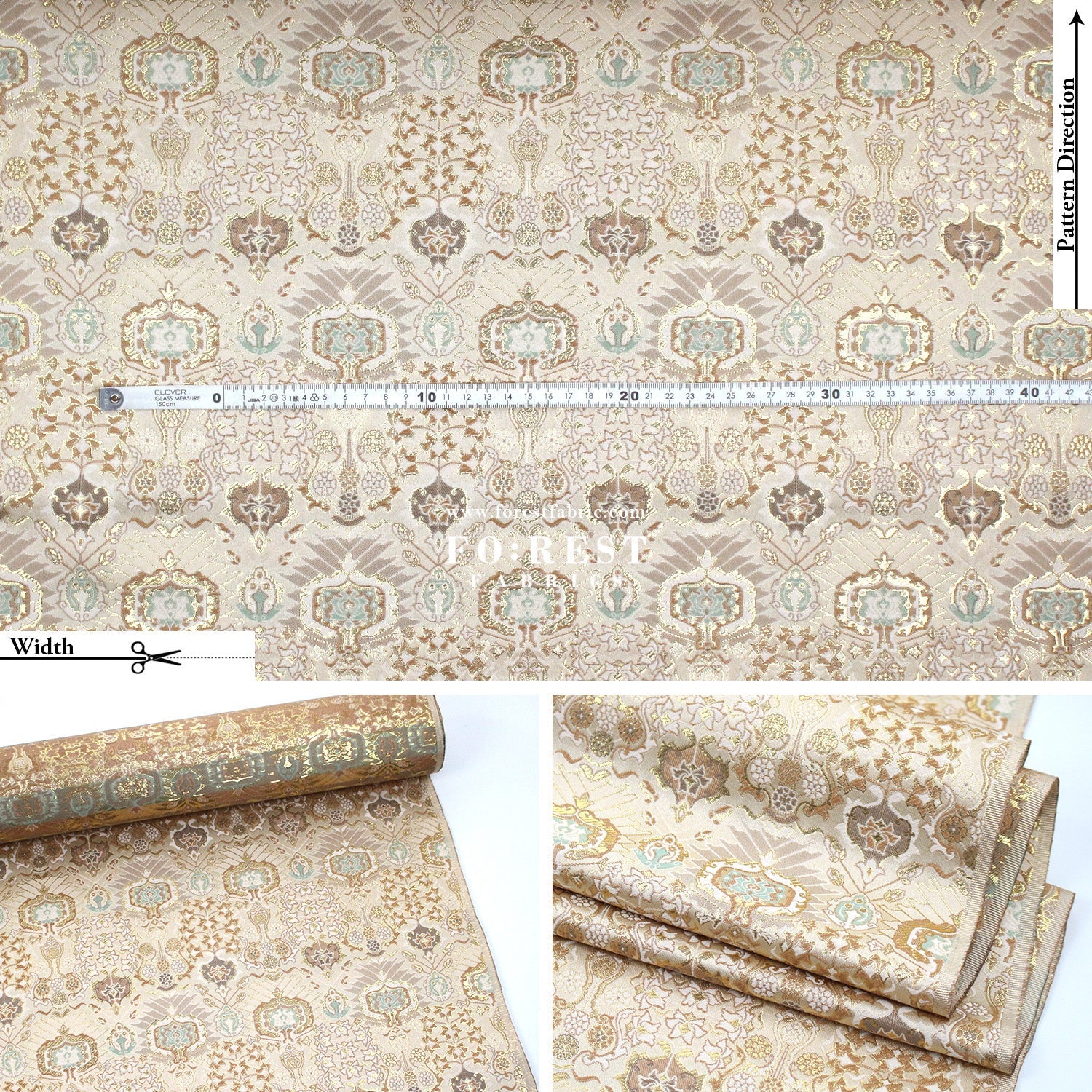Gold Brocade - Queen fabric - FO:REST Fabric 布恩堂Liberty fabrictana lawnjapanese fabricykk zipper