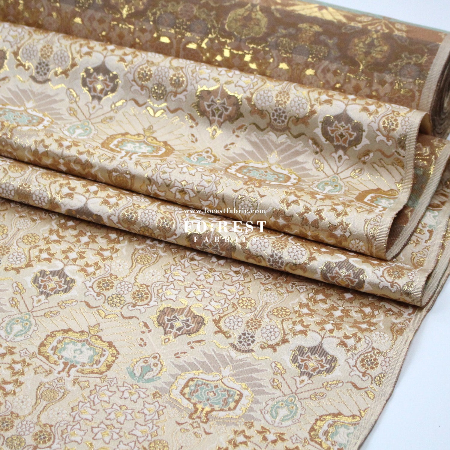 Gold Brocade - Queen fabric - FO:REST Fabric 布恩堂Liberty fabrictana lawnjapanese fabricykk zipper