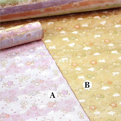 Gold Brocade - Rabbit Cloud fabric Gold - FO:REST Fabric 布恩堂Liberty fabrictana lawnjapanese fabricykk zipper