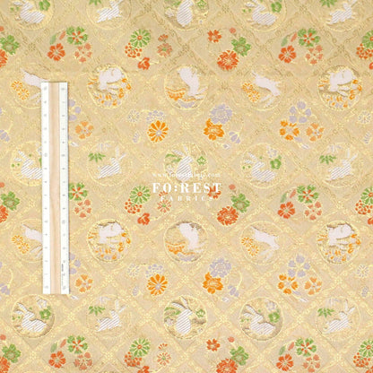 Gold Brocade - Rabbit dance fabric - FO:REST Fabric 布恩堂Liberty fabrictana lawnjapanese fabricykk zipper