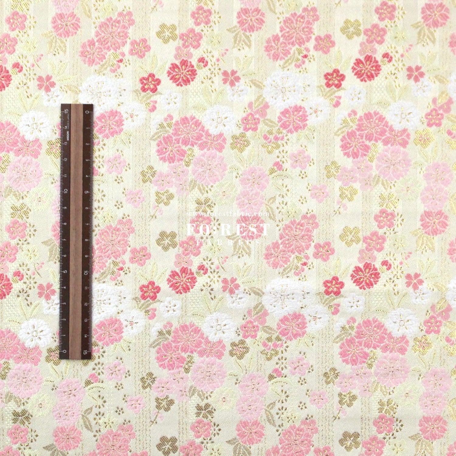 Gold Brocade - Raining sakura flower fabric - FO:REST Fabric 布恩堂Liberty fabrictana lawnjapanese fabricykk zipper