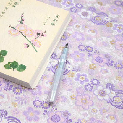 Gold Brocade - Ripple Floral fabric Purple - FO:REST Fabric 布恩堂Liberty fabrictana lawnjapanese fabricykk zipper