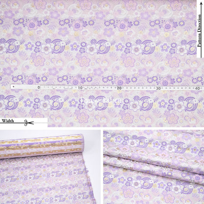 Gold Brocade - Ripple Floral fabric Purple - FO:REST Fabric 布恩堂Liberty fabrictana lawnjapanese fabricykk zipper