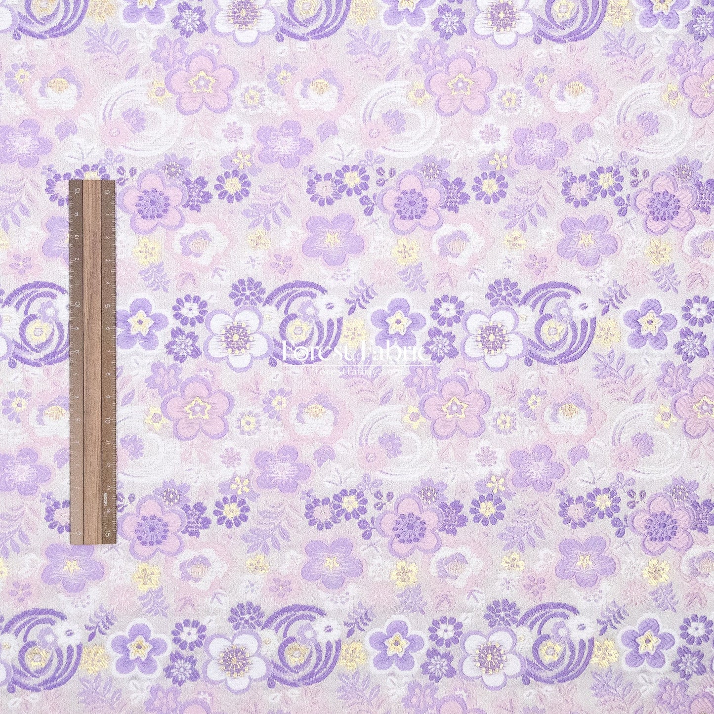 Gold Brocade - Ripple Floral fabric Purple - FO:REST Fabric 布恩堂Liberty fabrictana lawnjapanese fabricykk zipper
