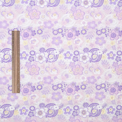 Gold Brocade - Ripple Floral fabric Purple - FO:REST Fabric 布恩堂Liberty fabrictana lawnjapanese fabricykk zipper