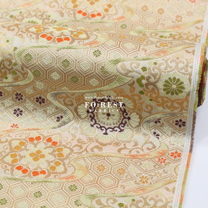 Gold Brocade - River fabric LT.Gold - FO:REST Fabric 布恩堂Liberty fabrictana lawnjapanese fabricykk zipper