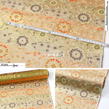 Gold Brocade - River fabric LT.Gold - FO:REST Fabric 布恩堂Liberty fabrictana lawnjapanese fabricykk zipper