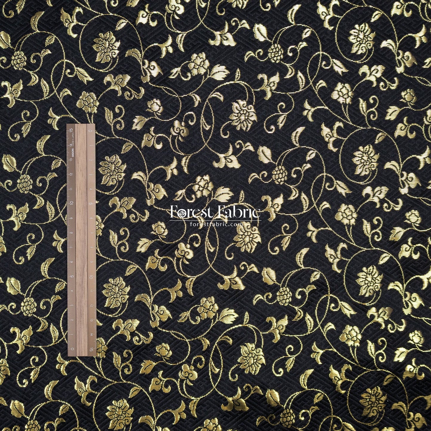 Gold Brocade - Rose vine fabric White - FO:REST Fabric 布恩堂Liberty fabrictana lawnjapanese fabricykk zipper
