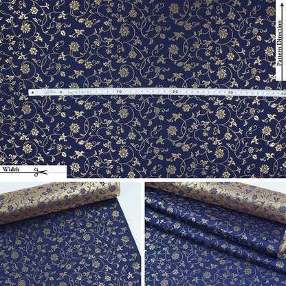 Gold Brocade - Rose vine fabric White - FO:REST Fabric 布恩堂Liberty fabrictana lawnjapanese fabricykk zipper