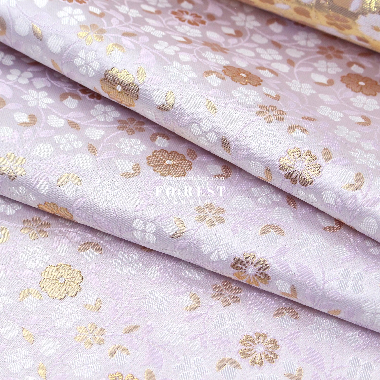 Gold Brocade - sakura blooms fabric - FO:REST Fabric 布恩堂Liberty fabrictana lawnjapanese fabricykk zipper