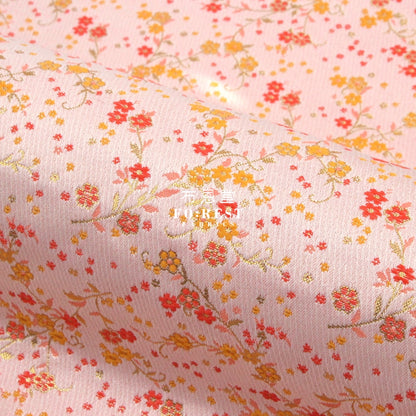 Gold Brocade - Sakura Branch Fabric Polyester
