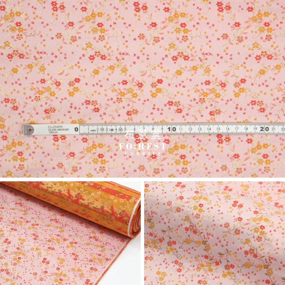Gold Brocade - sakura branch fabric - FO:REST Fabric 布恩堂Liberty fabrictana lawnjapanese fabricykk zipper