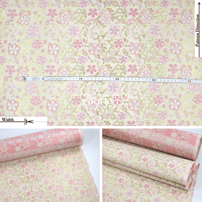 Gold Brocade - Sakura fabric Light Yellow - FO:REST Fabric 布恩堂Liberty fabrictana lawnjapanese fabricykk zipper