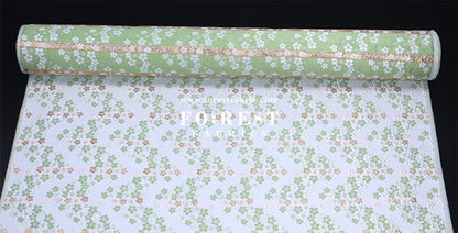 Gold Brocade - Sakura fabric MatchaGreen - FO:REST Fabric 布恩堂Liberty fabrictana lawnjapanese fabricykk zipper