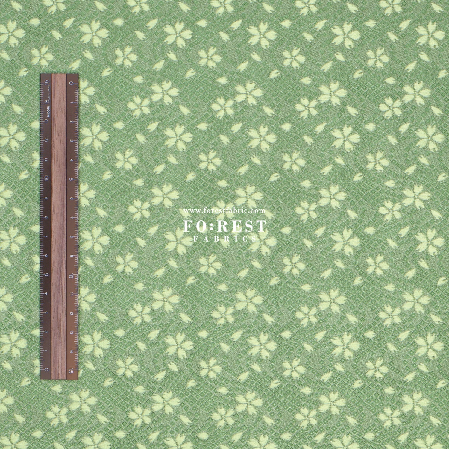 Gold Brocade - Sakura fabric MatchaGreen - FO:REST Fabric 布恩堂Liberty fabrictana lawnjapanese fabricykk zipper